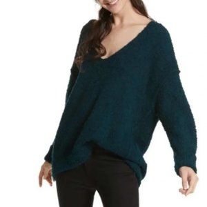 Free people loft v neck sweater green